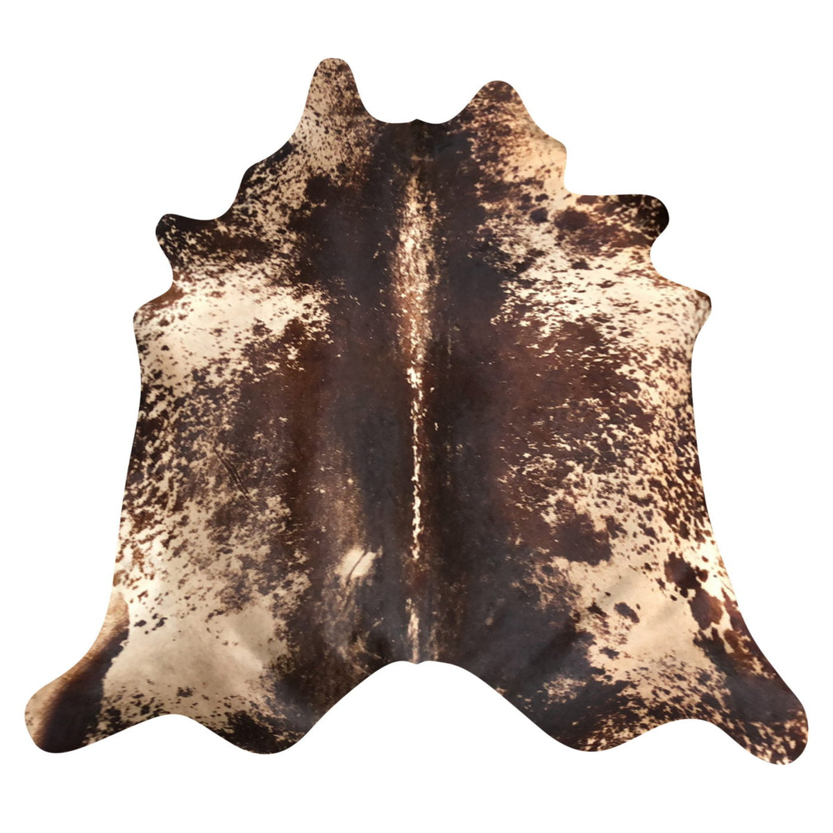 Natural Brazilian Cowhide Rug -  Chocolate, Beige & Ivory