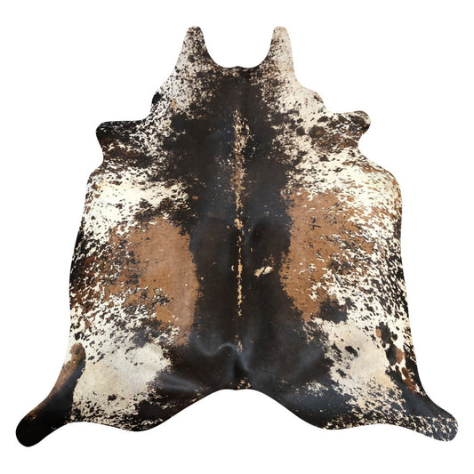 Natural Brazilian Cowhide Rug -  Espresso, Ivory & Caramel