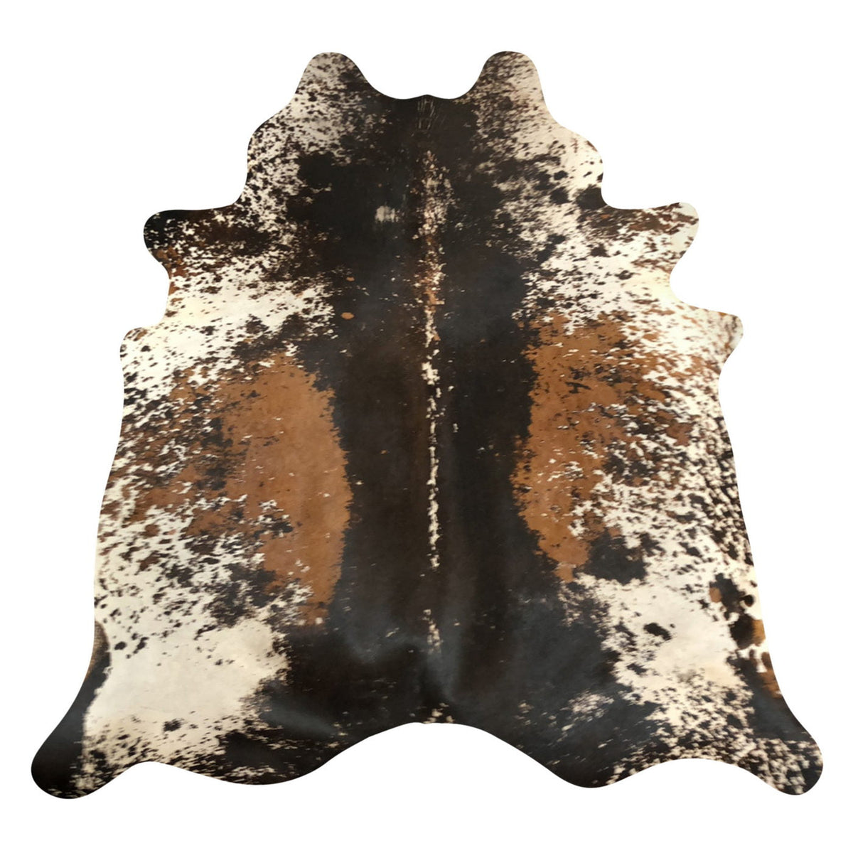 Natural Brazilian Cowhide Rug -  Espresso, Ivory & Caramel
