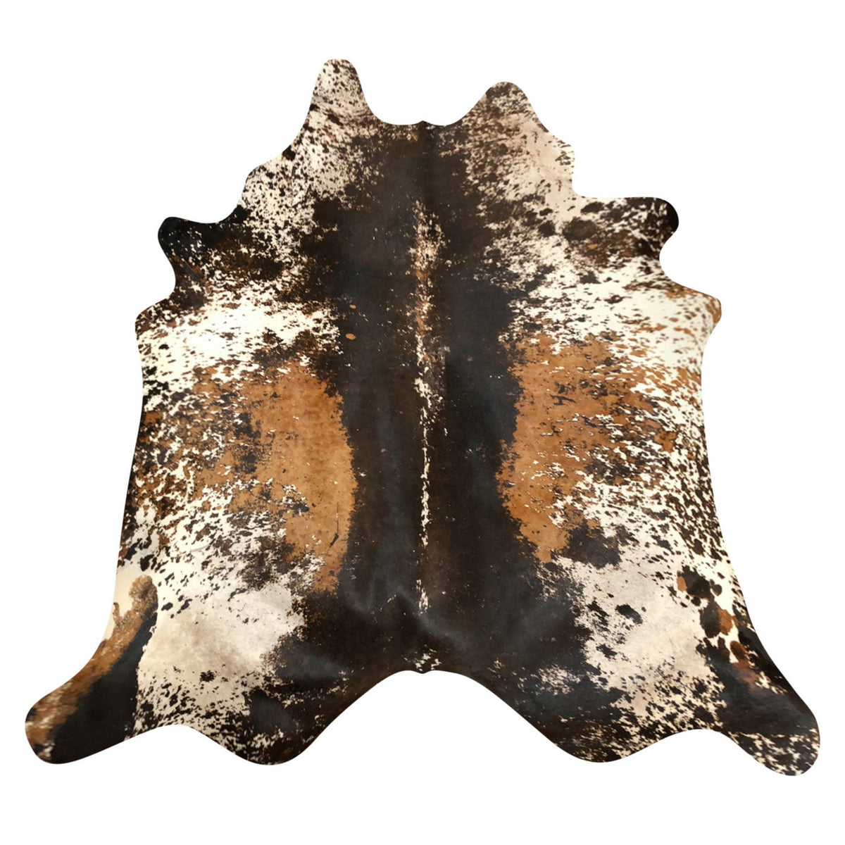 Natural Brazilian Cowhide Rug -  Espresso, Ivory & Caramel