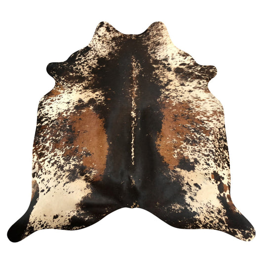 Natural Brazilian Cowhide Rug -  Espresso, Ivory & Caramel