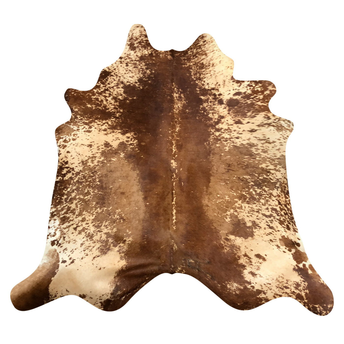 Natural Brazilian Cowhide Rug -  Chocolate, Beige & Caramel