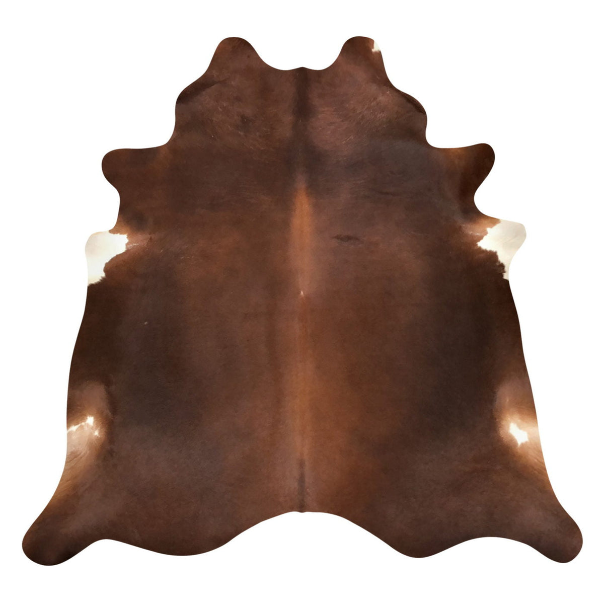 Natural Brazilian Cowhide Rug -  Chocolate & Ivory