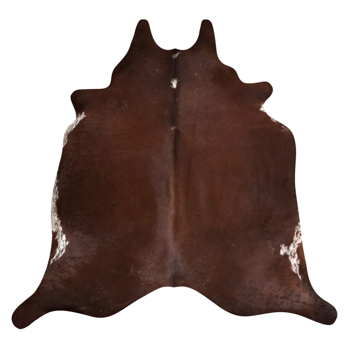 Natural Brazilian Cowhide Rug -  Chocolate & Ivory