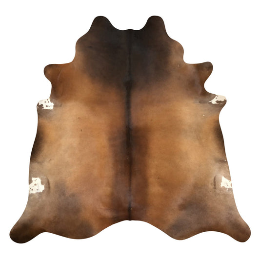 Natural Brazilian Cowhide Rug -  Caramel, Chocolate & Ivory