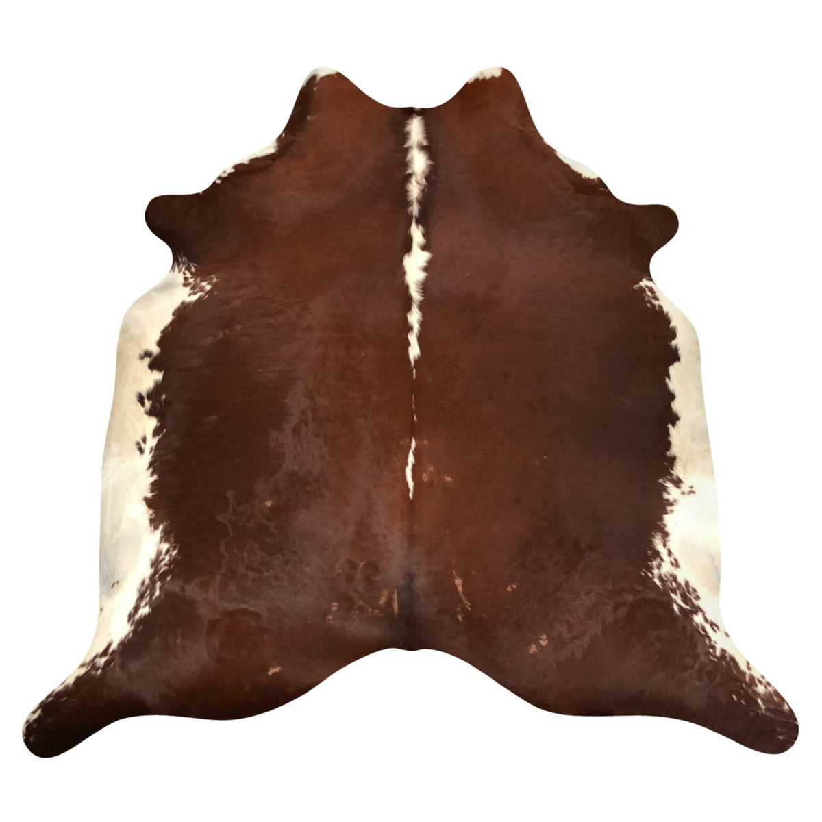 Natural Brazilian Cowhide Rug -  Chocolate & Ivory