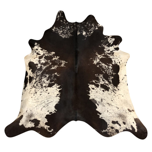 Natural Brazilian Cowhide Rug -  Espresso & Ivory
