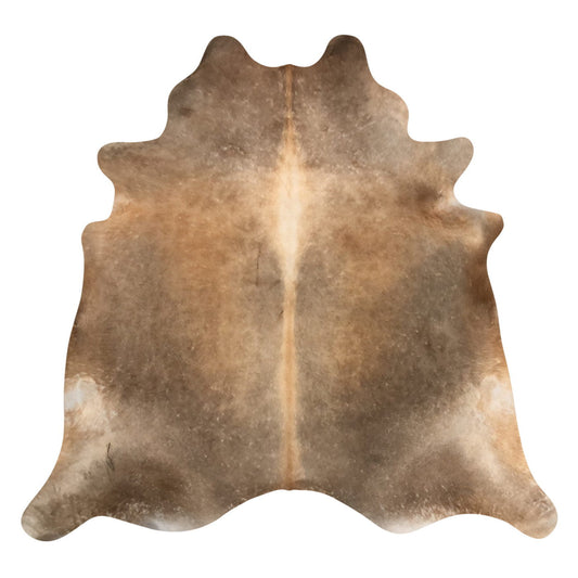 Natural Brazilian Cowhide Rug -  Taupe, Caramel & Ivory