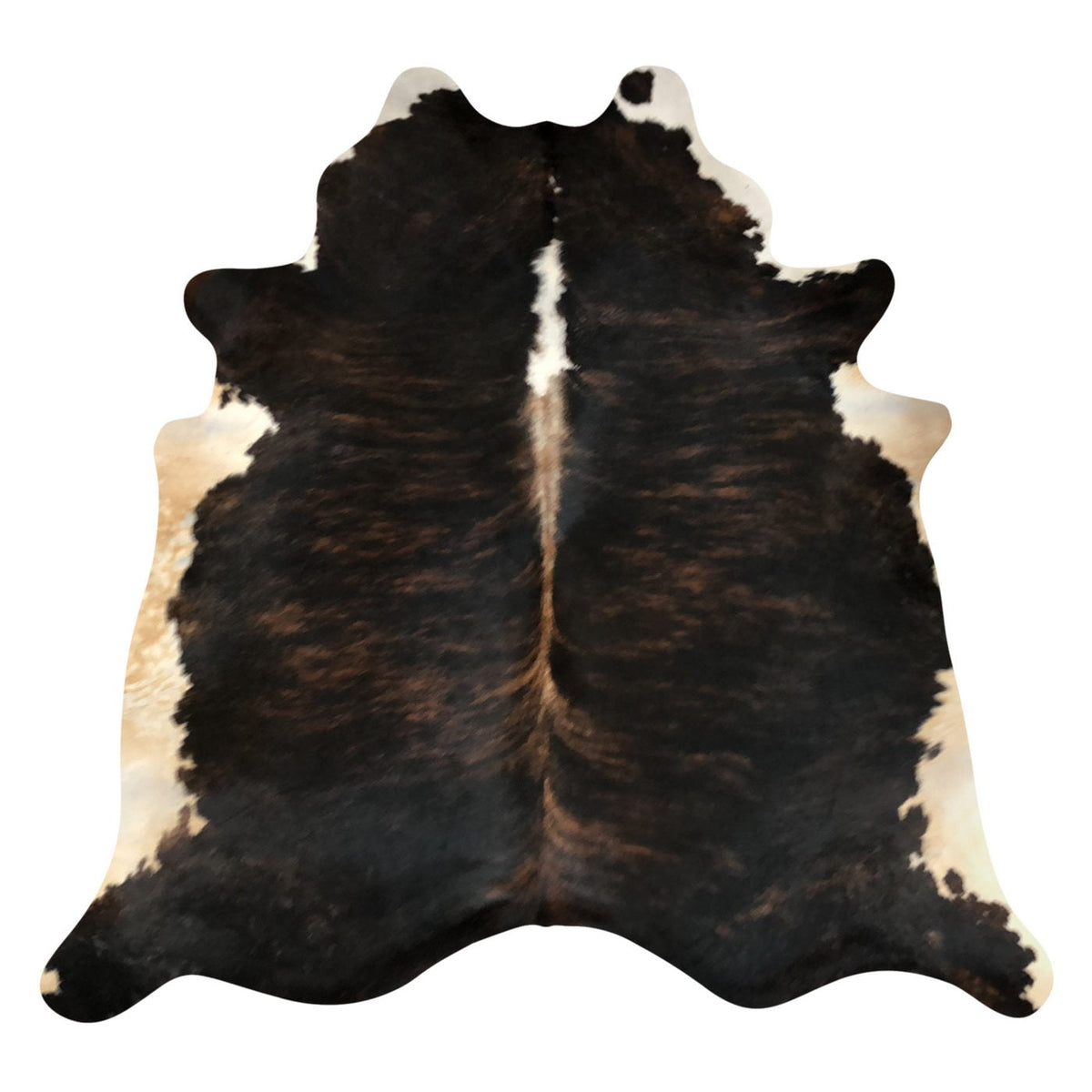Natural Brazilian Cowhide Rug -  Espresso, Caramel & Ivory