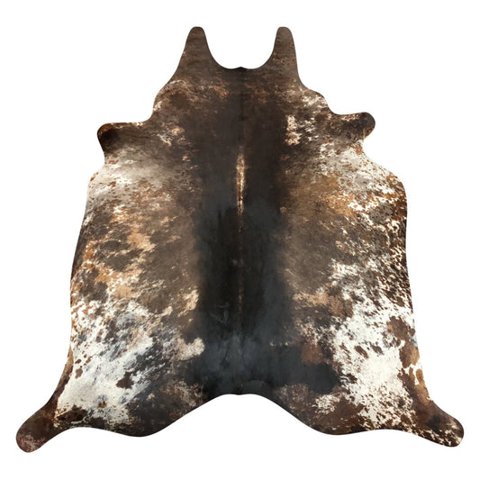 Natural Brazilian Cowhide Rug -  Espresso, Chocolate & Ivory