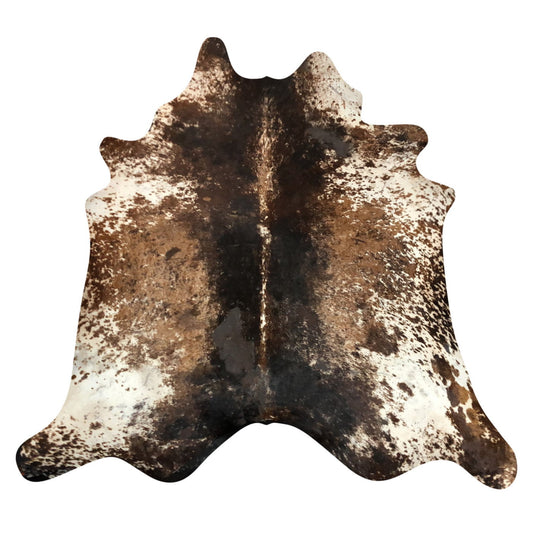 Natural Brazilian Cowhide Rug -  Espresso, Ivory & Caramel
