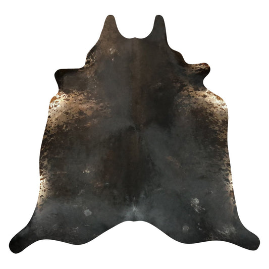 Natural Brazilian Cowhide Rug -  Espresso, Caramel & Ivory