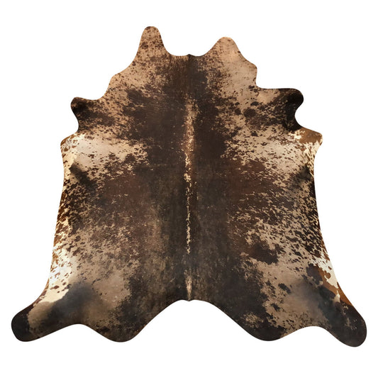 Natural Brazilian Cowhide Rug -  Espresso, Caramel & Ivory