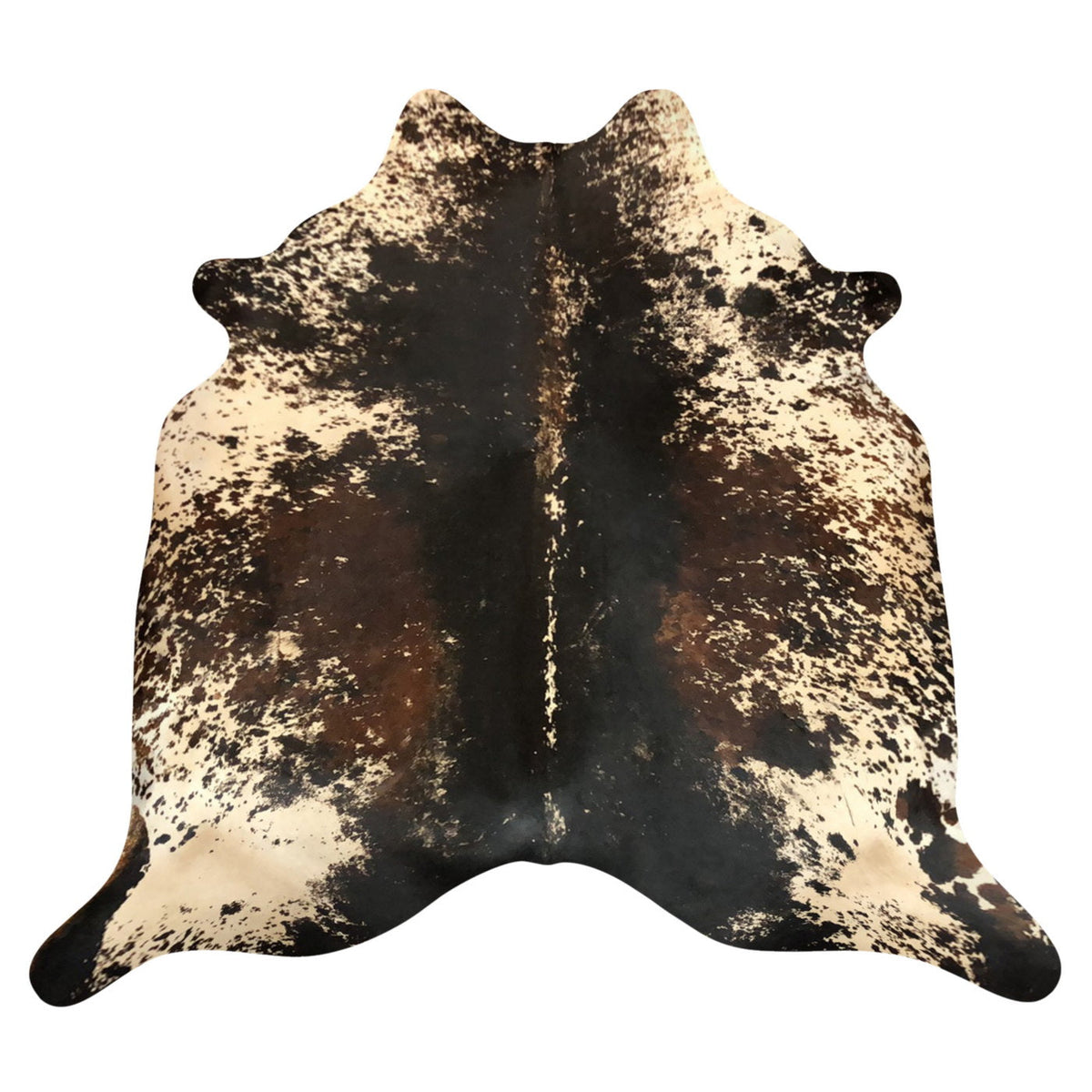 Natural Brazilian Cowhide Rug -  Espresso, Ivory & Chocolate