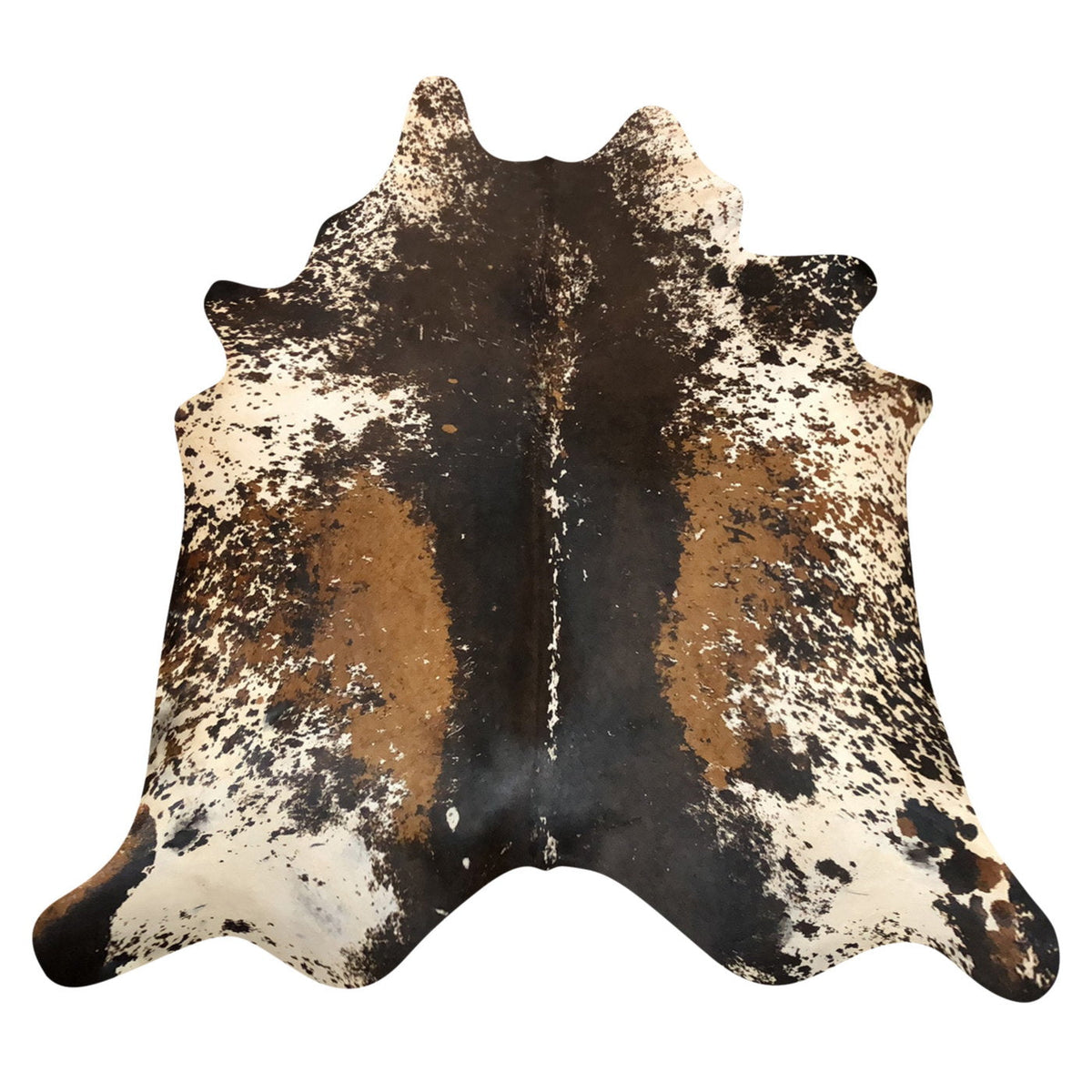 Natural Brazilian Cowhide Rug -  Espresso, Ivory & Caramel