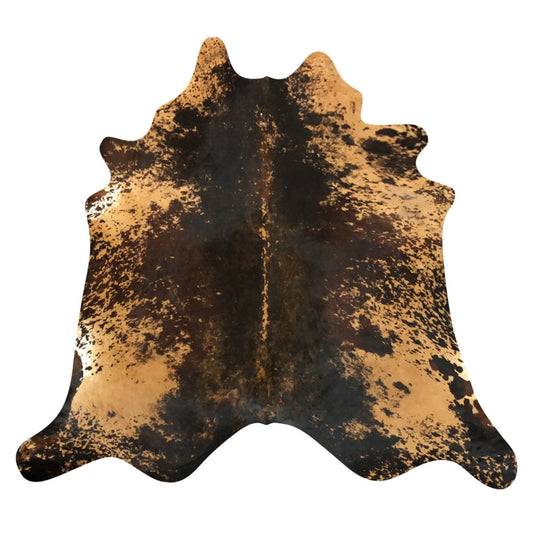 Natural Brazilian Cowhide Rug -  Espresso, Caramel & Ivory