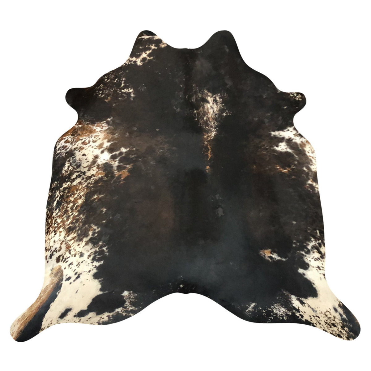Natural Brazilian Cowhide Rug -  Espresso, Ivory & Caramel
