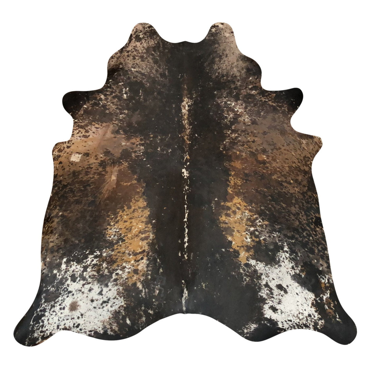 Natural Brazilian Cowhide Rug -  Espresso, Caramel & Ivory