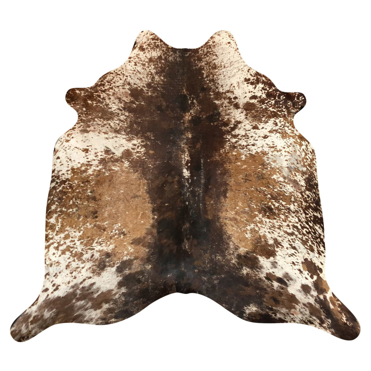 Natural Brazilian Cowhide Rug -  Chocolate, Ivory & Caramel