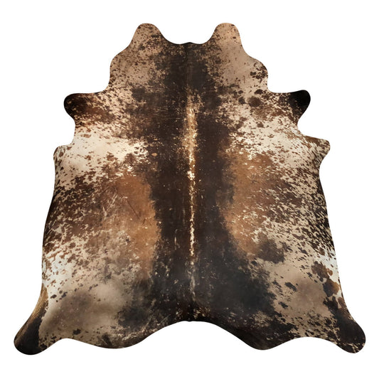 Natural Brazilian Cowhide Rug -  Espresso, Ivory & Mocha