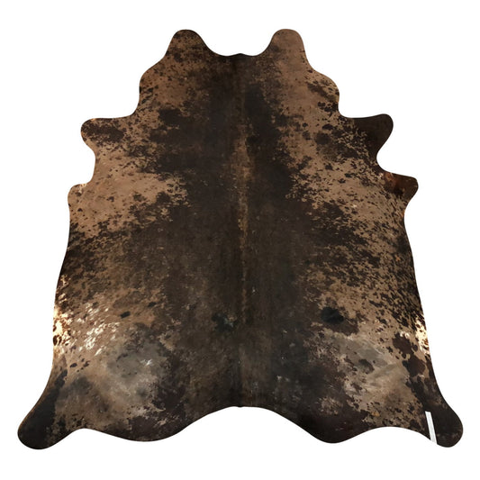 Natural Brazilian Cowhide Rug -  Espresso, Caramel & Ivory