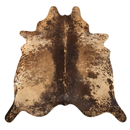 Natural Brazilian Cowhide Rug -  Espresso, Beige & Caramel