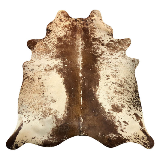 Natural Brazilian Cowhide Rug -  Chocolate & Ivory