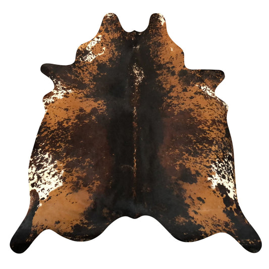 Natural Brazilian Cowhide Rug -  Espresso, Caramel & Ivory