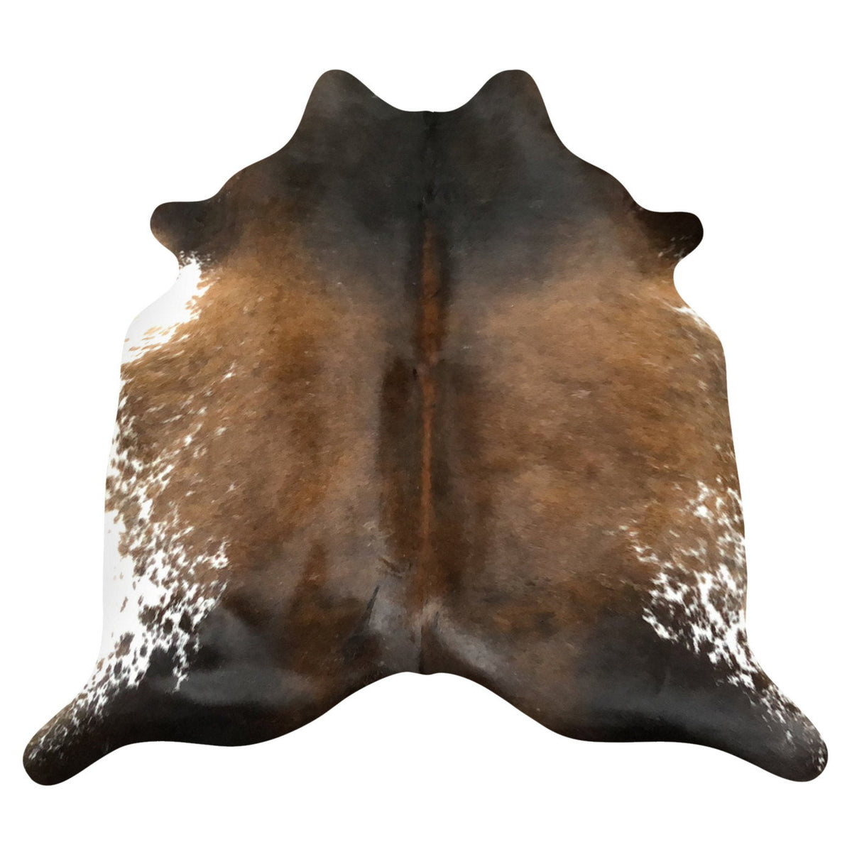 Natural Brazilian Cowhide Rug -  Caramel, Espresso & Ivory