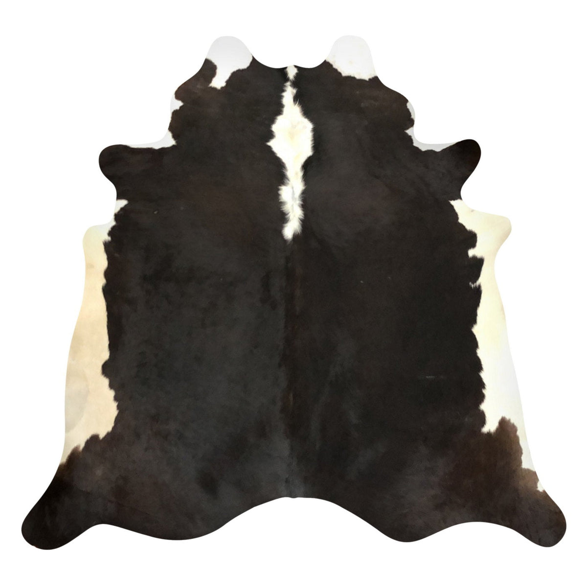 Natural Brazilian Cowhide Rug -  Espresso & Ivory