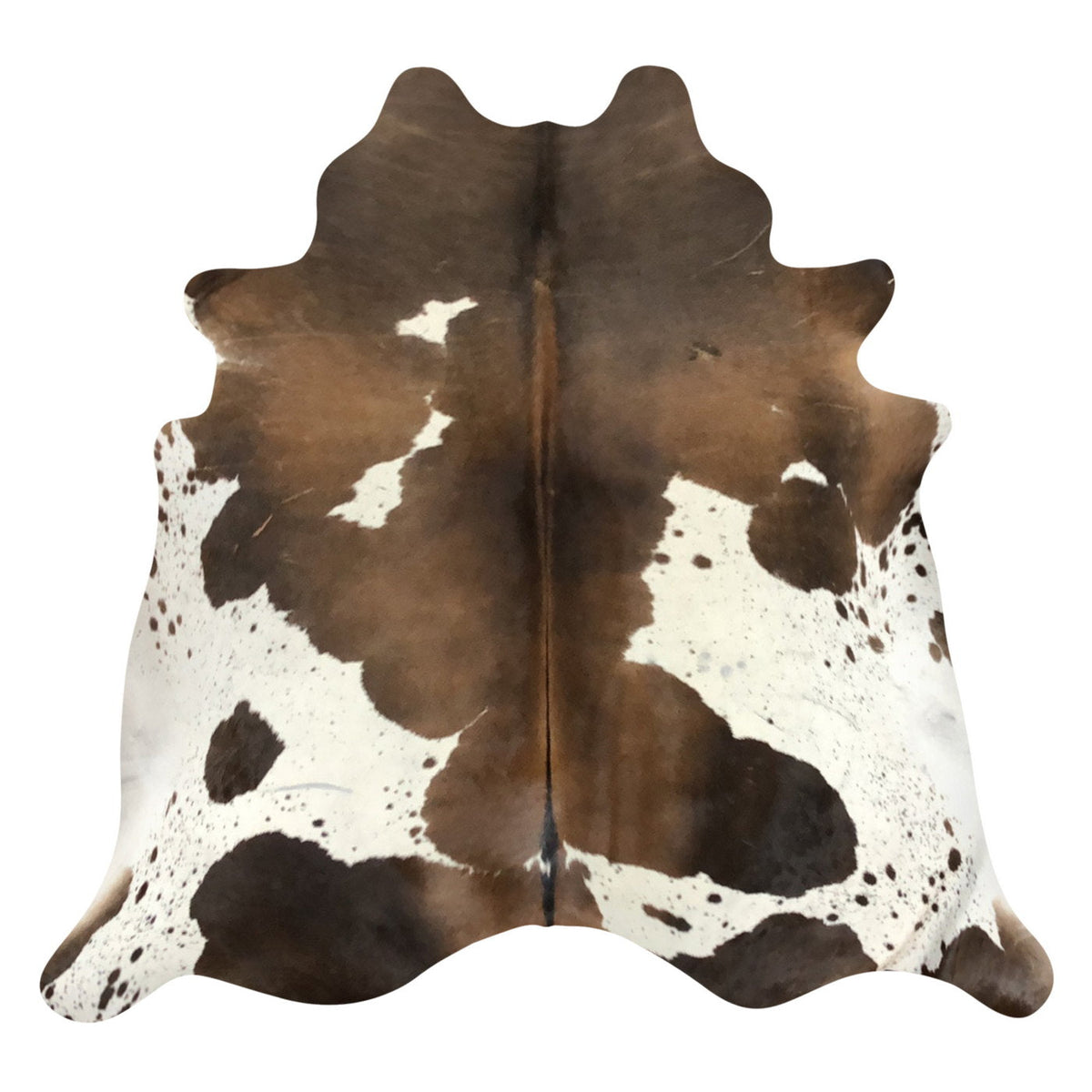 Natural Brazilian Cowhide Rug -  Chocolate & Ivory
