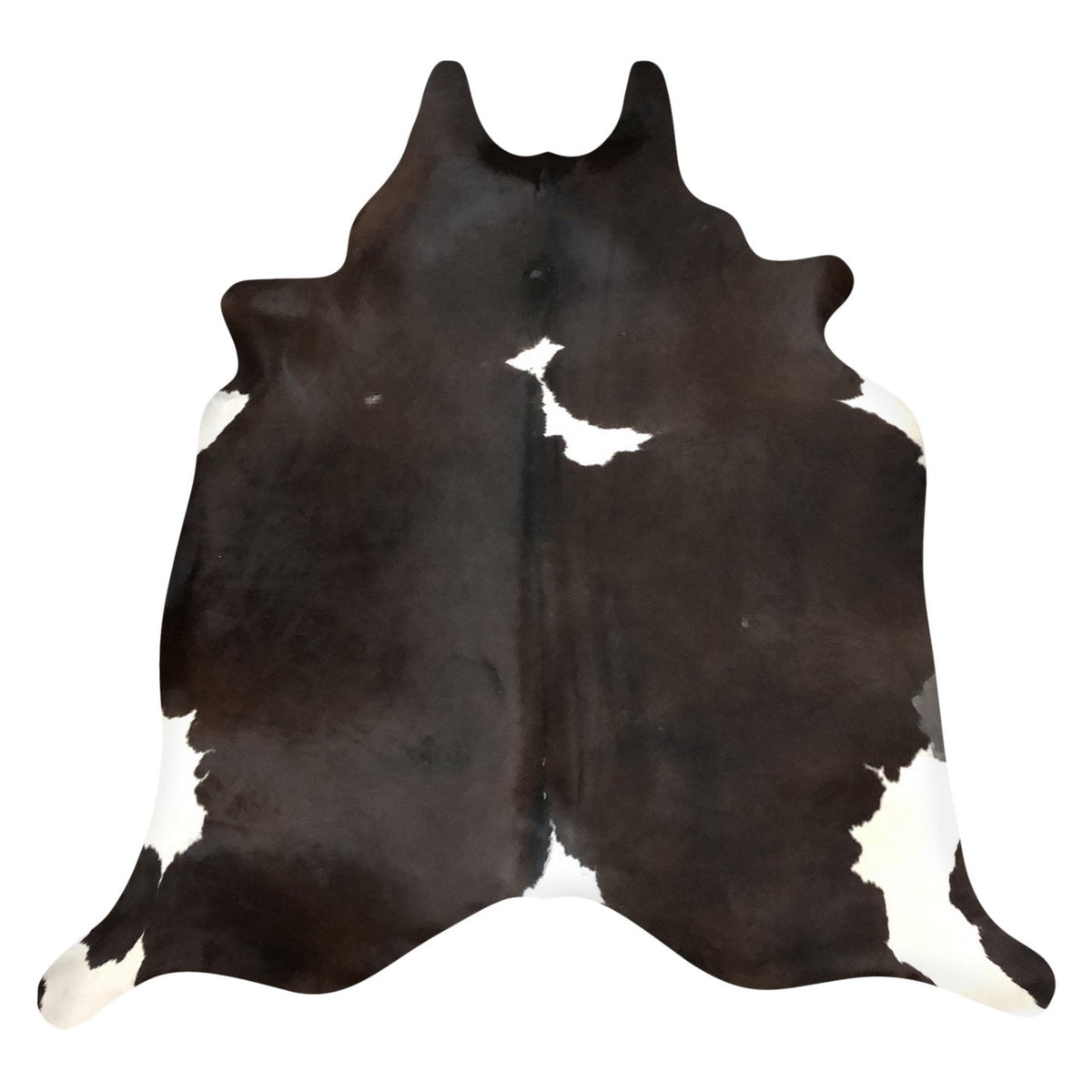 Natural Brazilian Cowhide Rug -  Espresso & Ivory