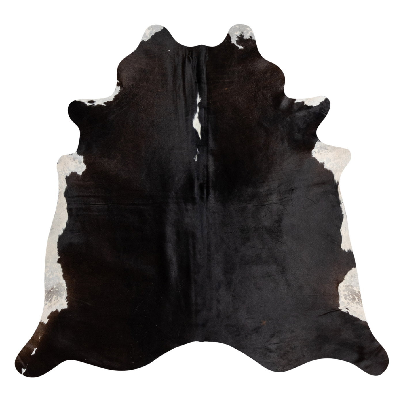 Natural Brazilian Cowhide Rug -  Espresso & Ivory