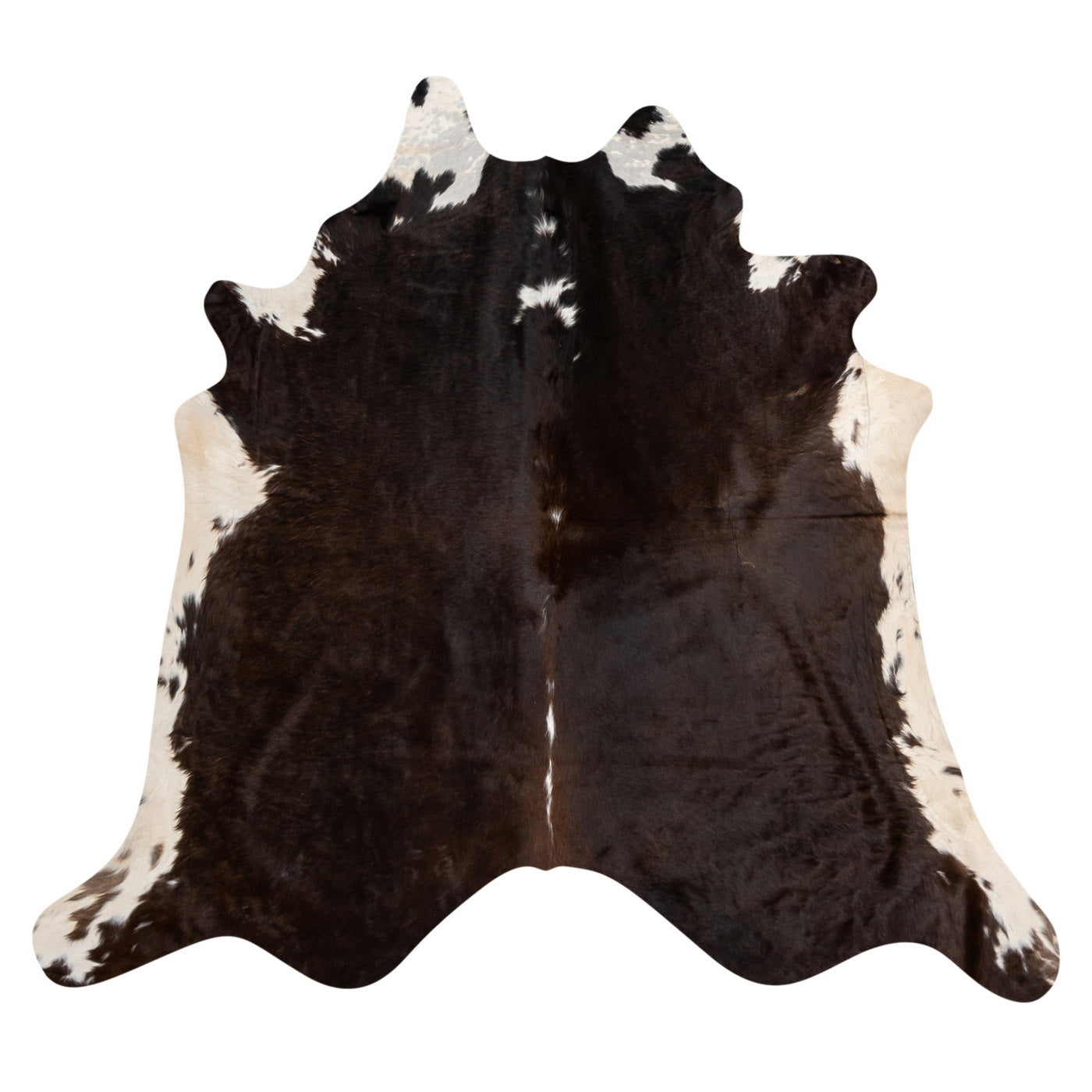 Natural Brazilian Cowhide Rug -  Espresso & Ivory