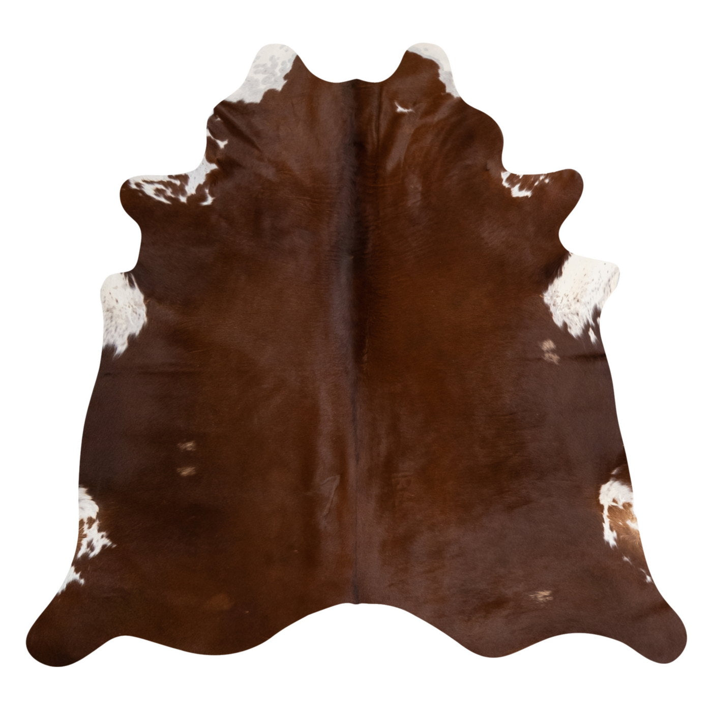 Natural Brazilian Cowhide Rug -  Mocha & Ivory