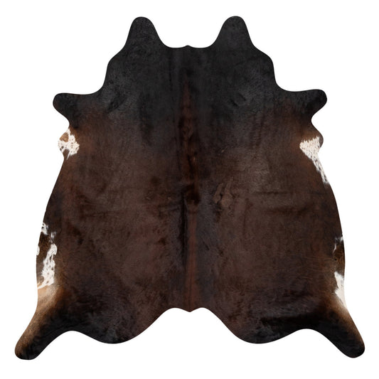 Natural Brazilian Cowhide Rug -  Chocolate & Ivory