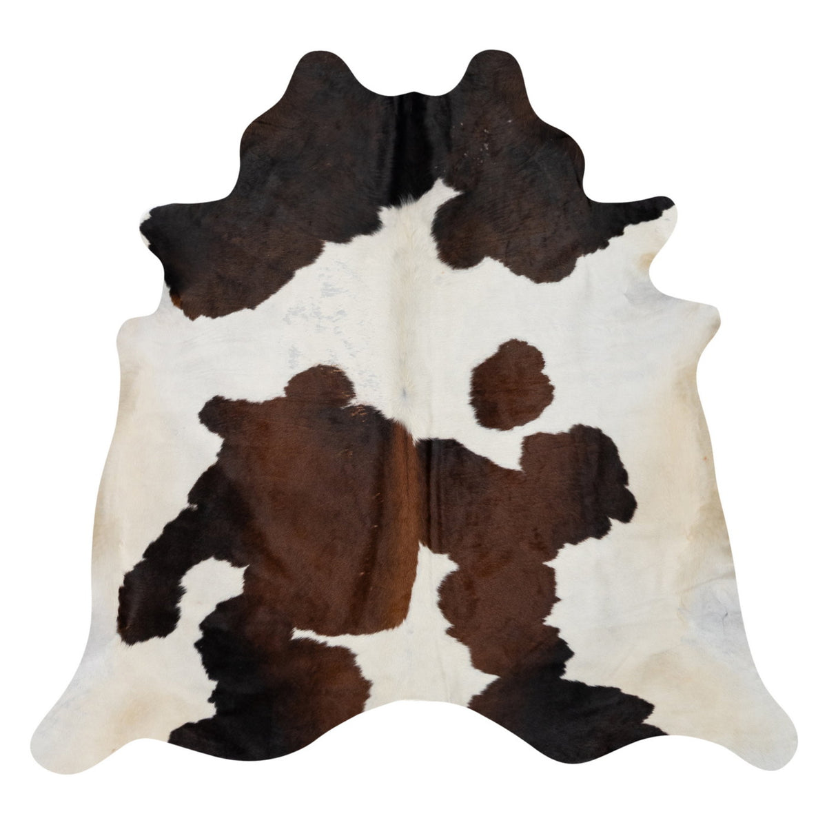 Natural Brazilian Cowhide Rug -  Chocolate & Ivory