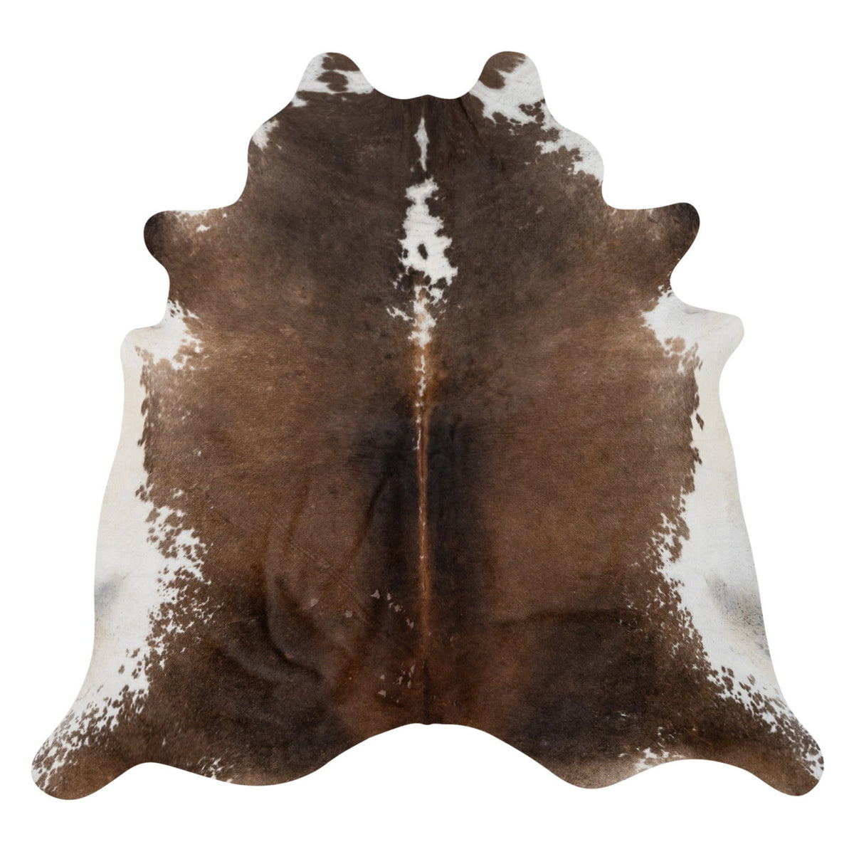 Natural Brazilian Cowhide Rug -  Chocolate & Ivory