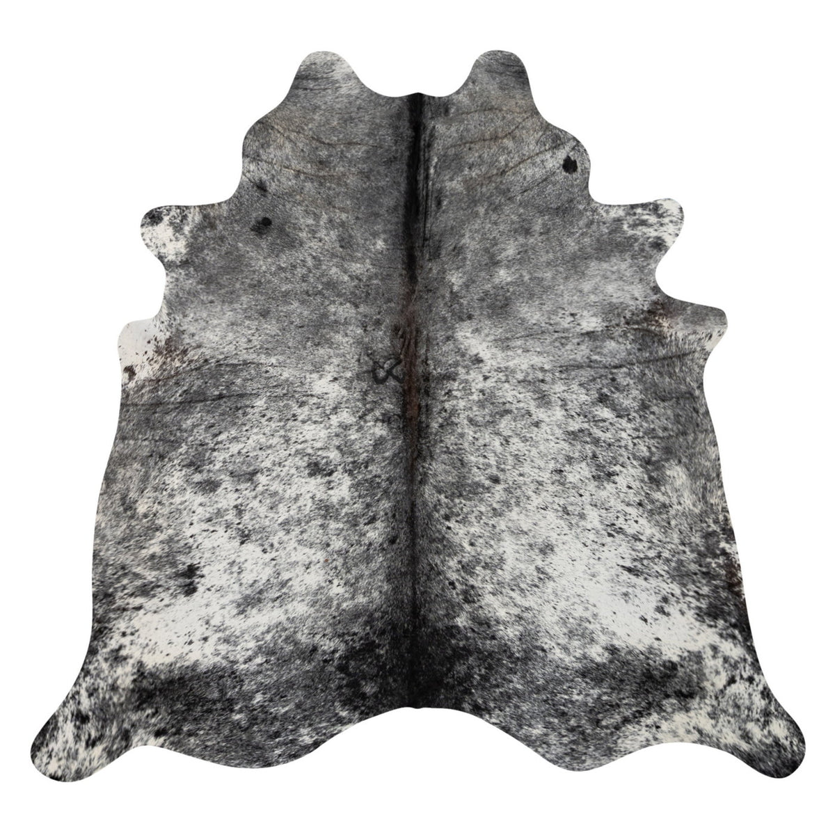 Natural Brazilian Cowhide Rug -  Charcoal & Ivory