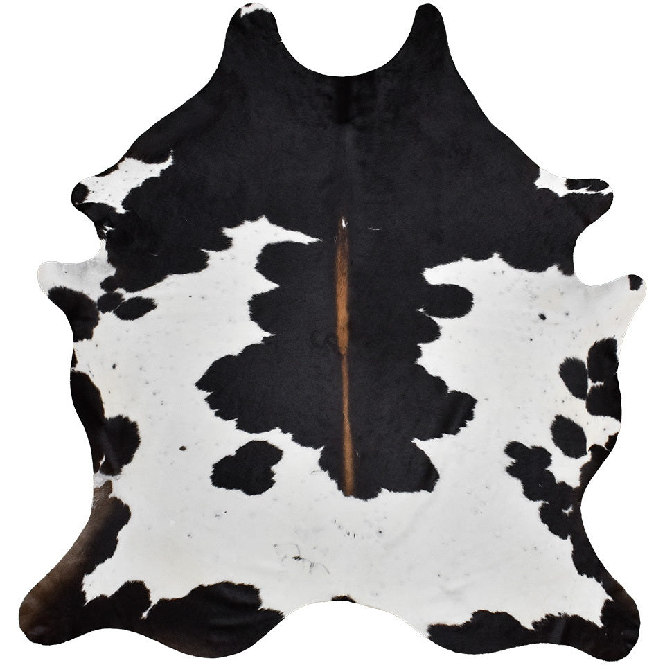 Natural Brazilian Cowhide Rug -  Ivory & Espresso