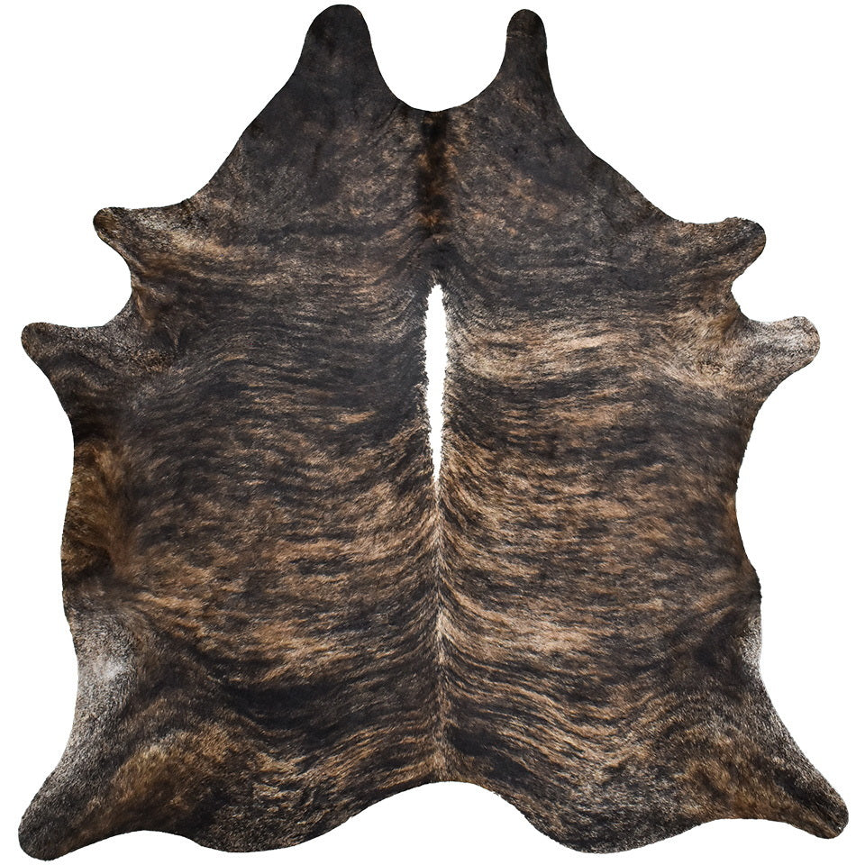 Natural Brazilian Cowhide Rug -  Ivory, Espresso & Caramel