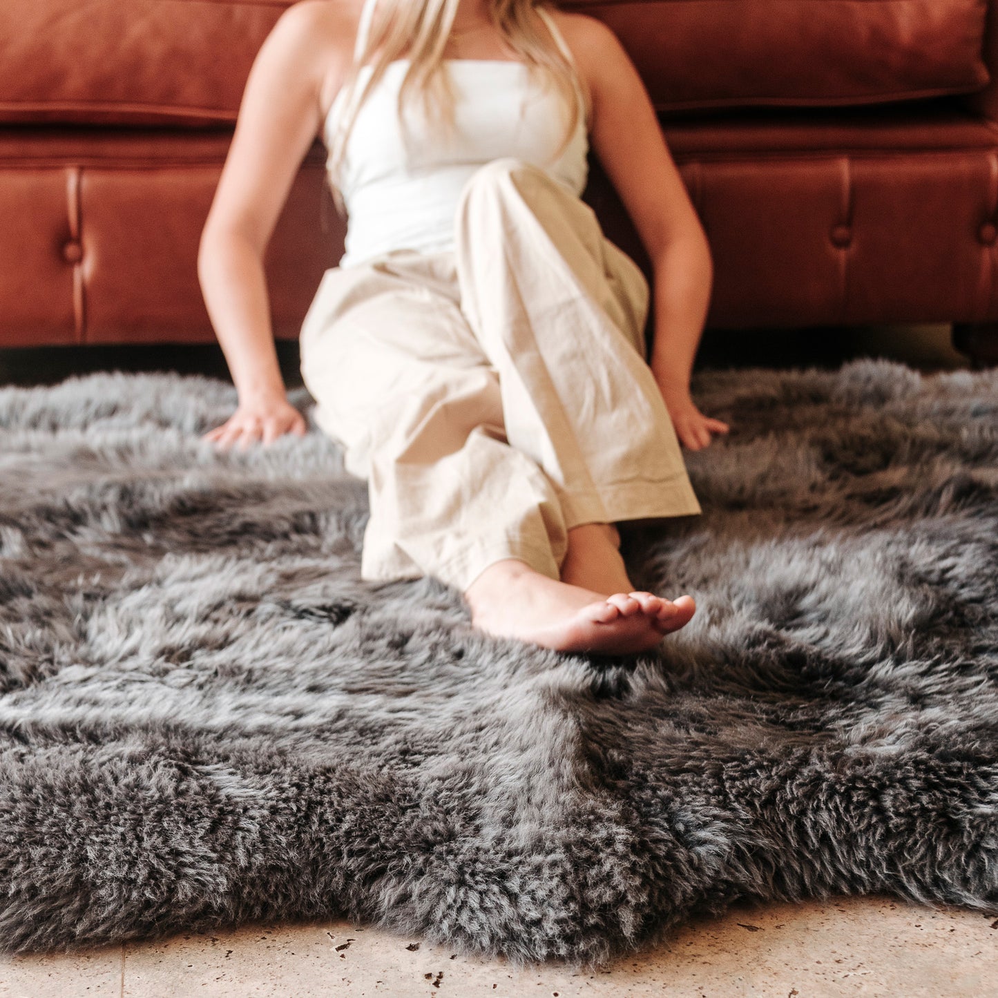 Natural Shape Sheepskin Grey 6'x6'