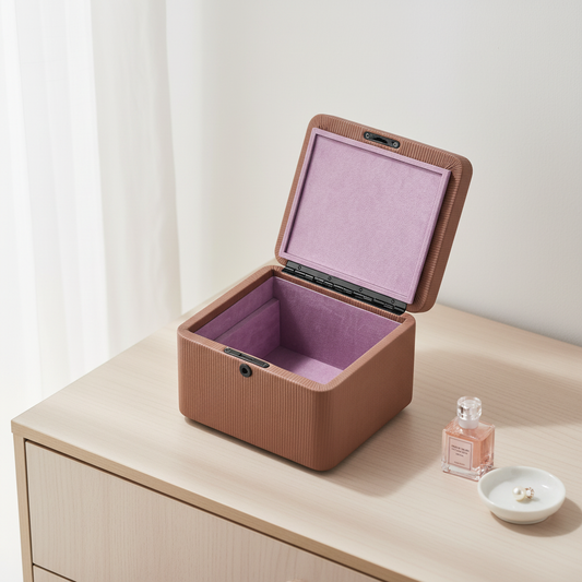 Premium Modern Leather Storage Box with Lock | Old Rose