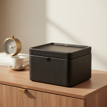Load image into Gallery viewer, Premium Modern Leather Storage Box with Lock | Black