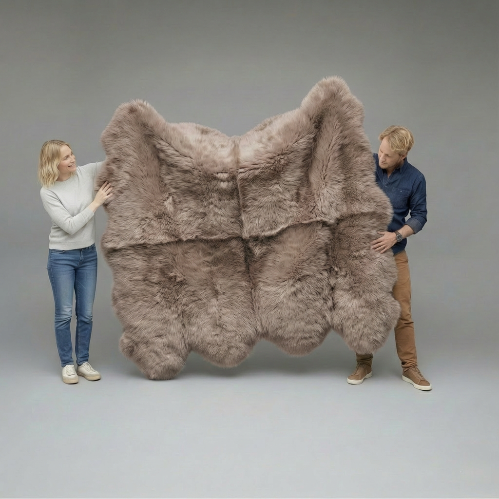 Octo Sheepskin Rug & Throw, XXLarge, approx. 6'x8' , Camel