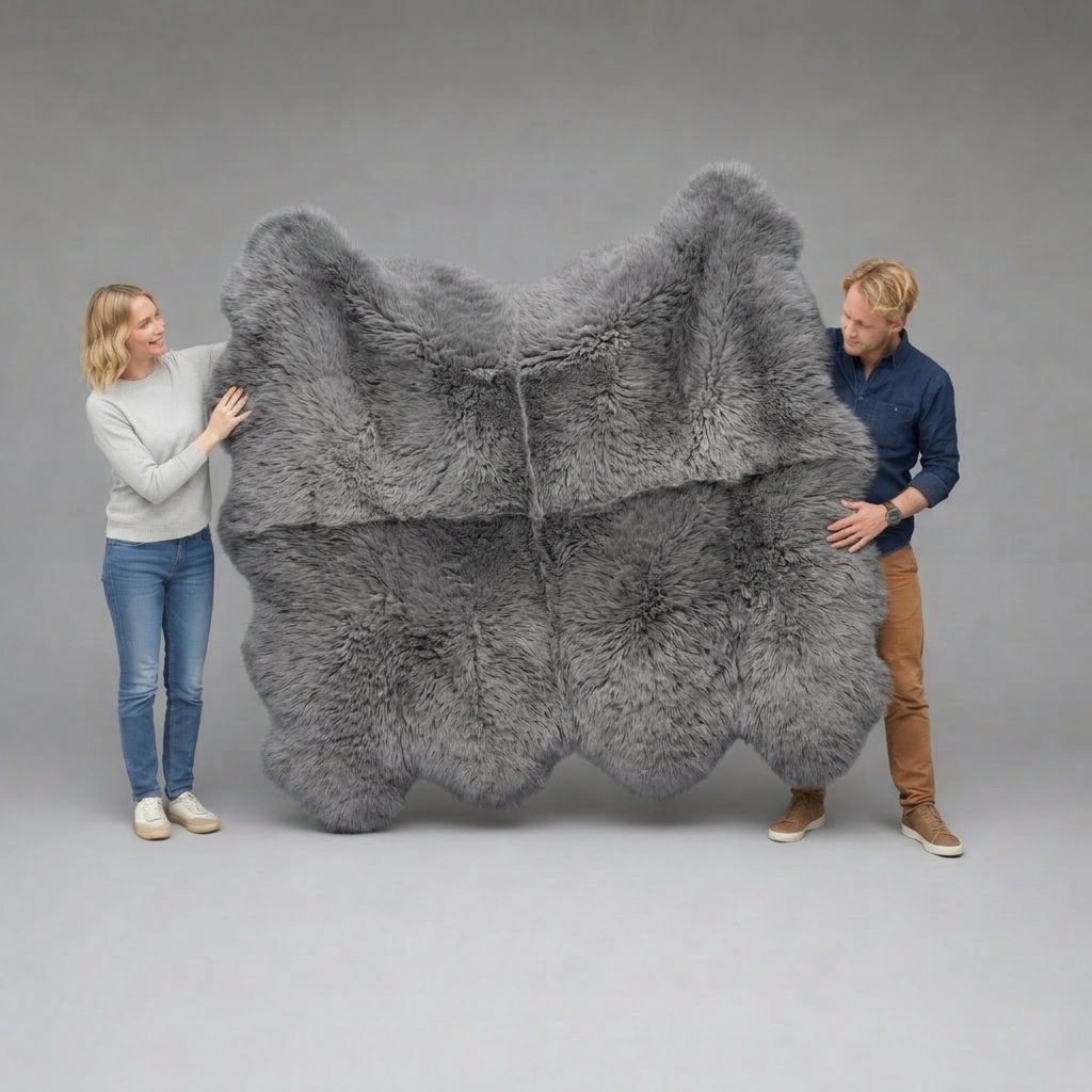 Octo Sheepskin Rug & Throw, XXLarge, approx. 6'x8' , Grey