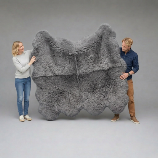 Octo Sheepskin Rug & Throw, XXLarge, approx. 6'x8' , Grey