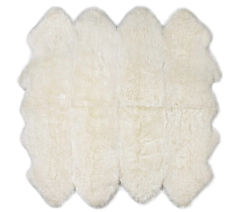 Natural White Premium Sheepskin Rug & Throw, XXLarge, approx. 6'x8'