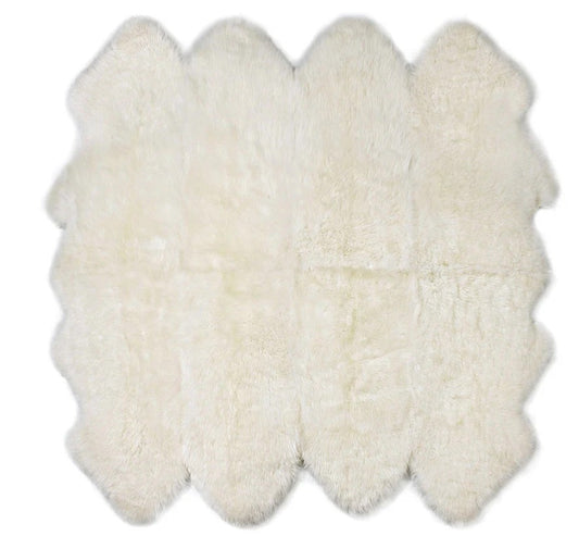 Natural White Premium Sheepskin Rug & Throw, XXLarge, approx. 6'x8'