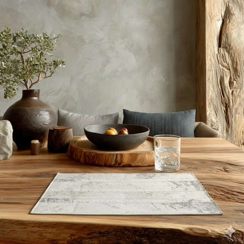 Rustic Leather Placemat Set Of 6 | Grey